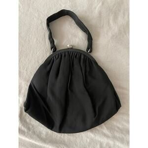 Vintage 1950s / 60s handbag Black wristlet